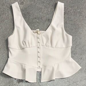 Elegant Cream Sleeveless Top